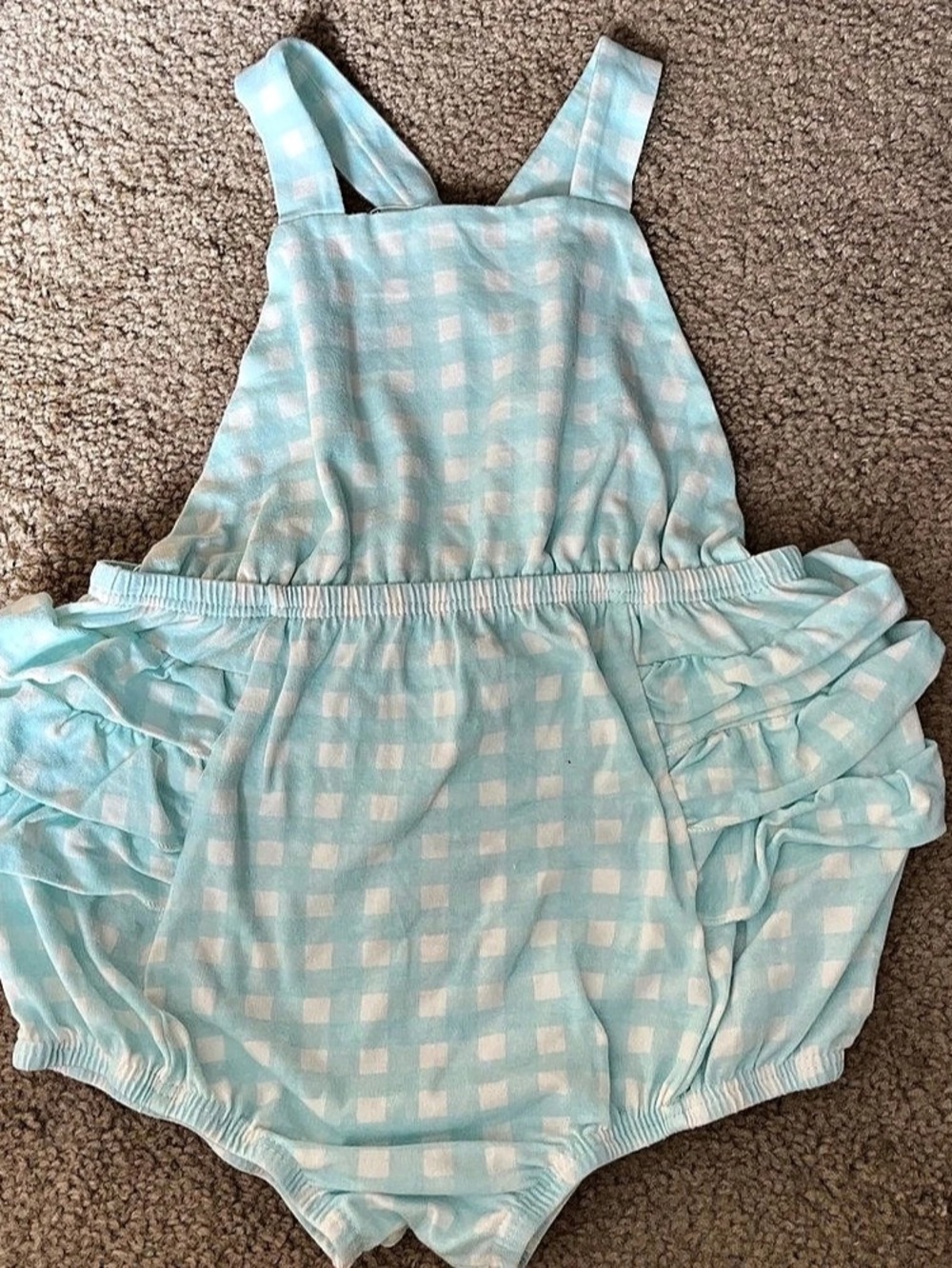 Alice's Ames Gingham Ruffle Romper in Blue & White Size 4T